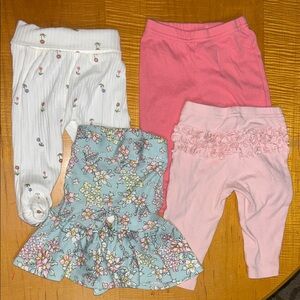 Floral and Pink Kids Leggings Set